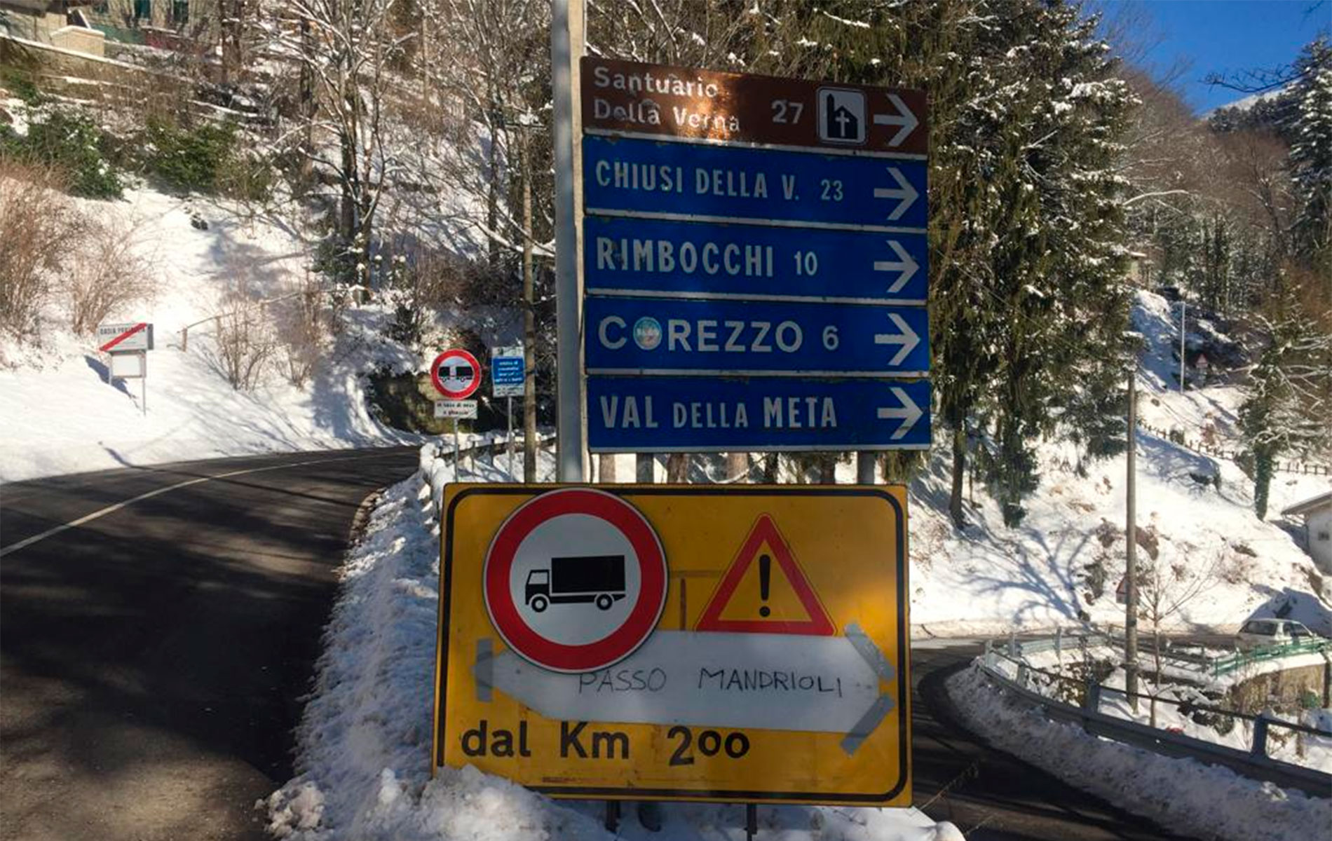 Strada dei Mandrioli a due mesi dalla chiusura parziale