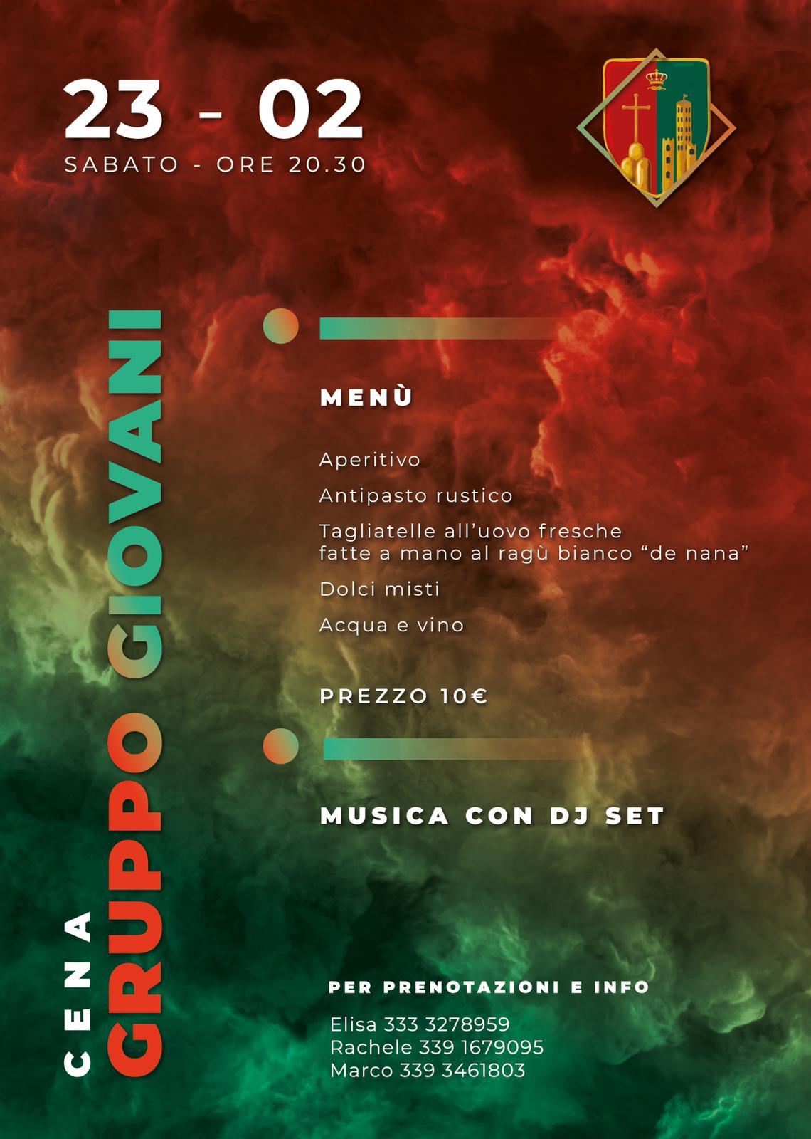 Porta Crucifera: cena di febbraio del Gruppo Giovani
