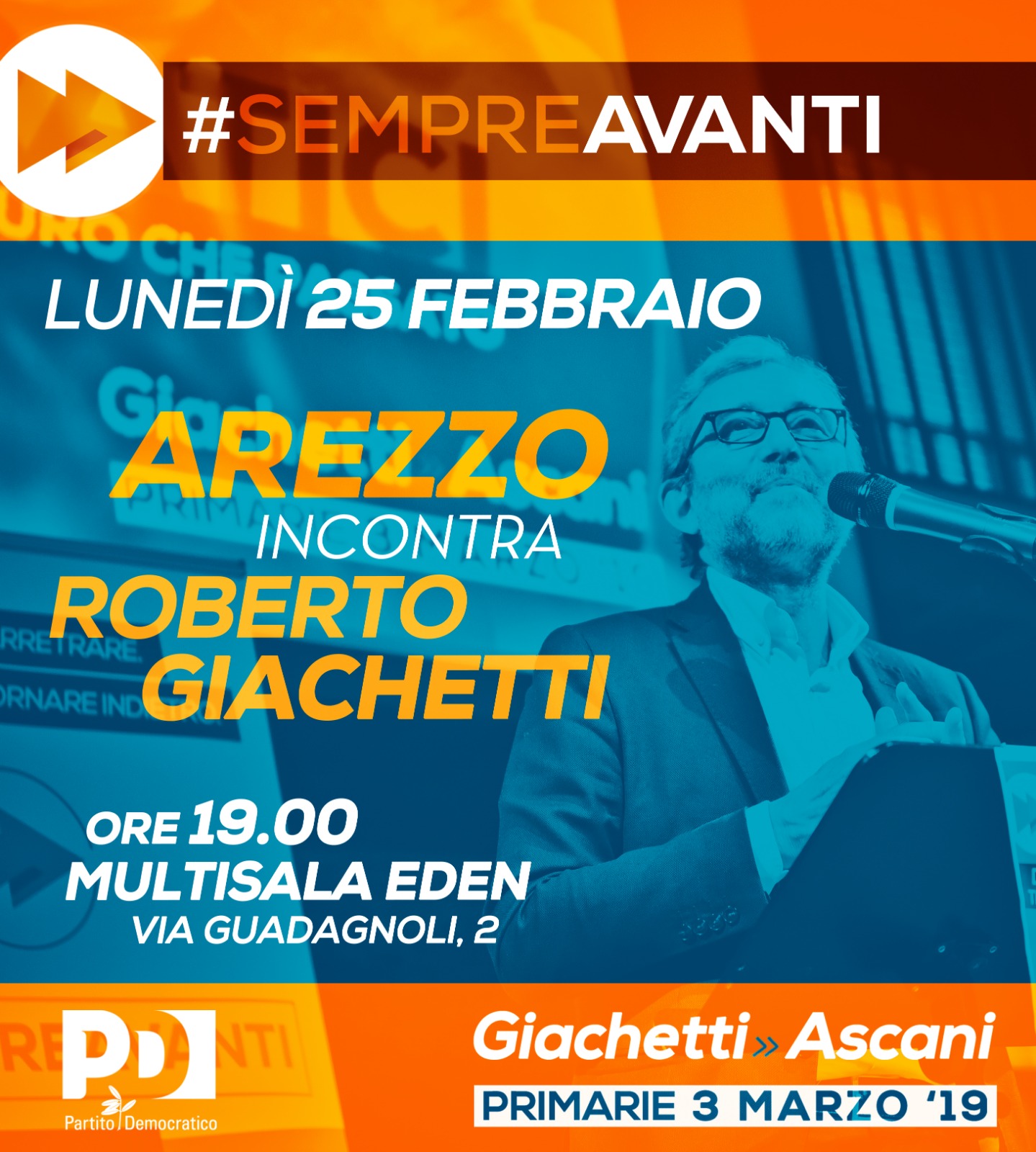Primarie Pd: Roberto Giachetti all’Arena Eden