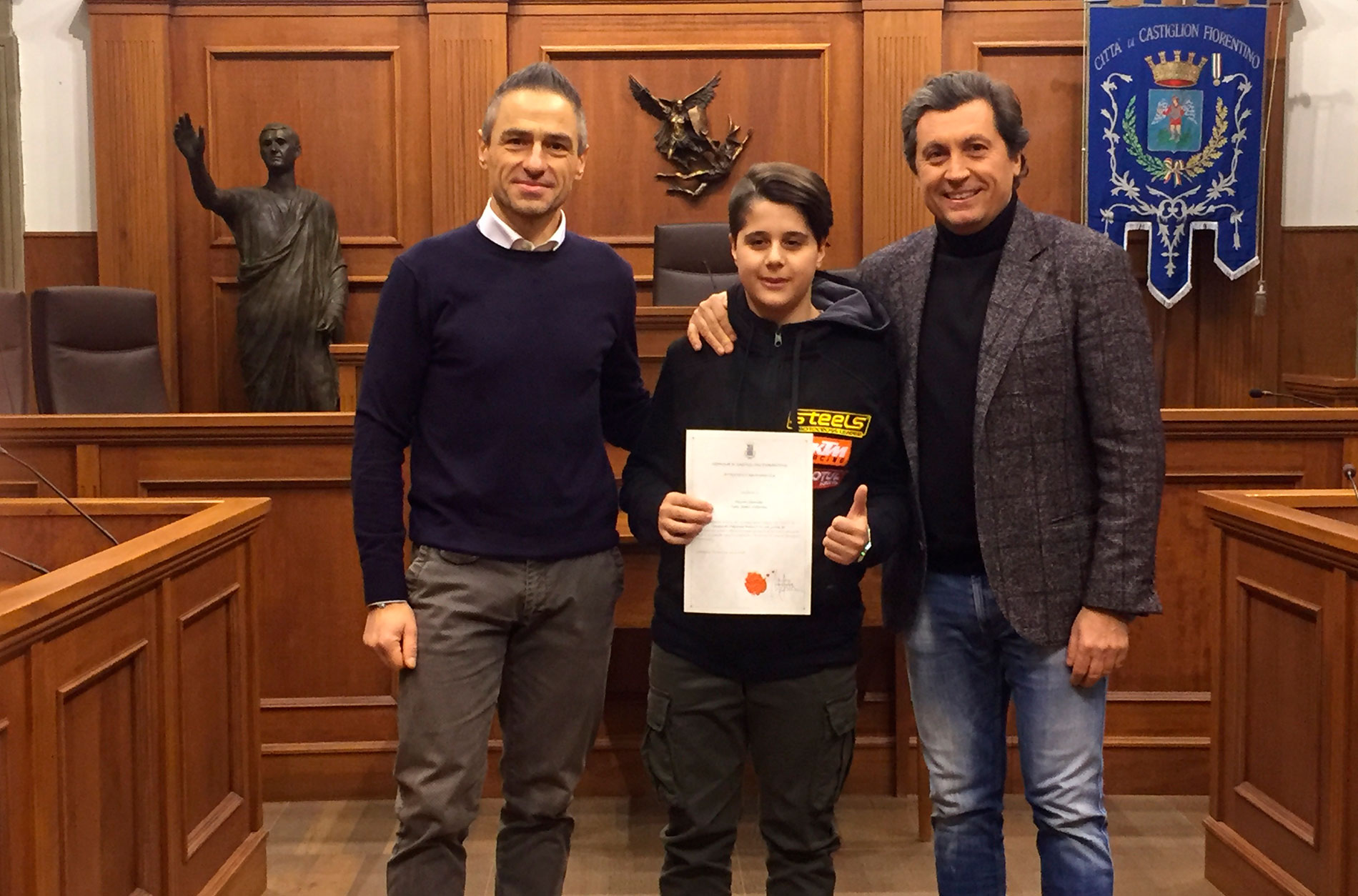 Consegnata una pergamena a Samuele Pecorari, Campione Regionale di Enduro FMI categoria Junior 85