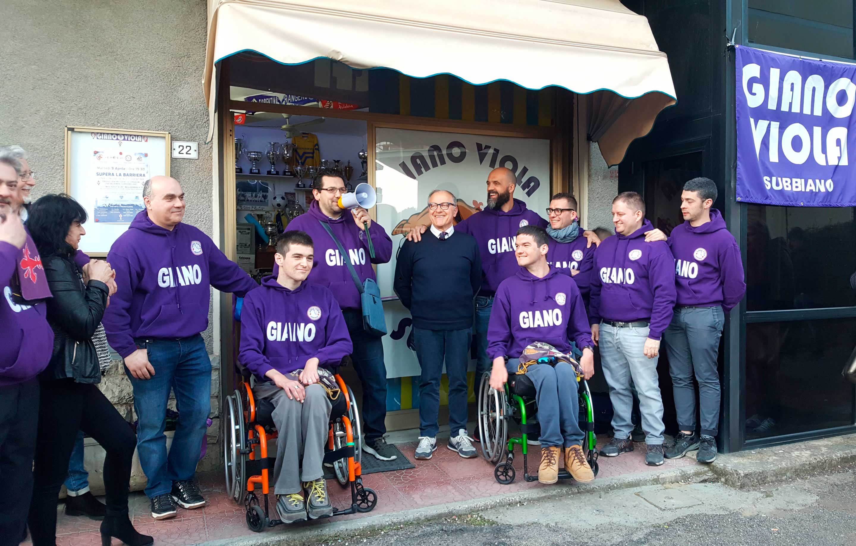 Inaugurazione sede Giano Viola Subbiano ed evento beneficienza del 9 aprile con Acf Fiorentina