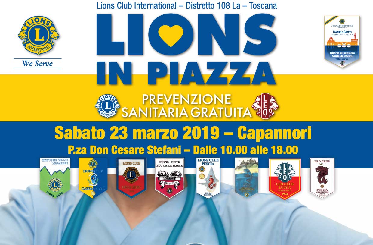 Visite ed esami gratuiti in molte città toscane con “Lions in piazza”