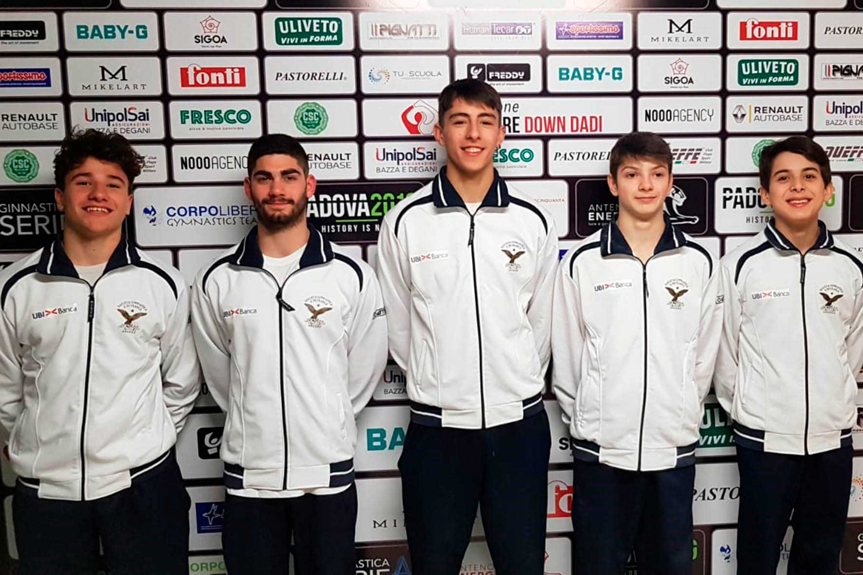 Sei titoli toscani per l’artistica maschile della Ginnastica Petrarca Sei titoli toscani per l’artistica maschile della Ginnastica Petrarca