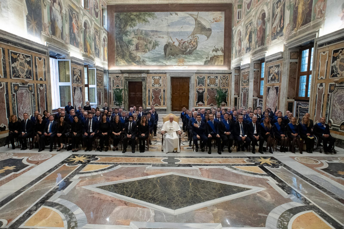 Silvia Chiassai Martini Presidente della Provincia di Arezzo ricevuta da Papa Francesco