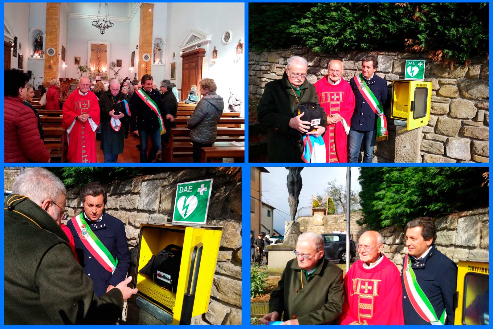 Inaugurata la postazione del defibrillatore nei pressi della chiesa di Montecchio Vesponi