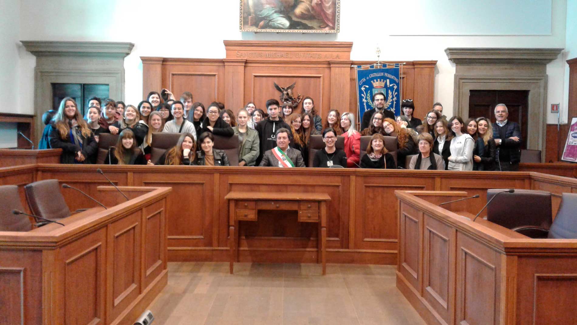 Studenti spagnoli ricevuti in comune a Castiglioni