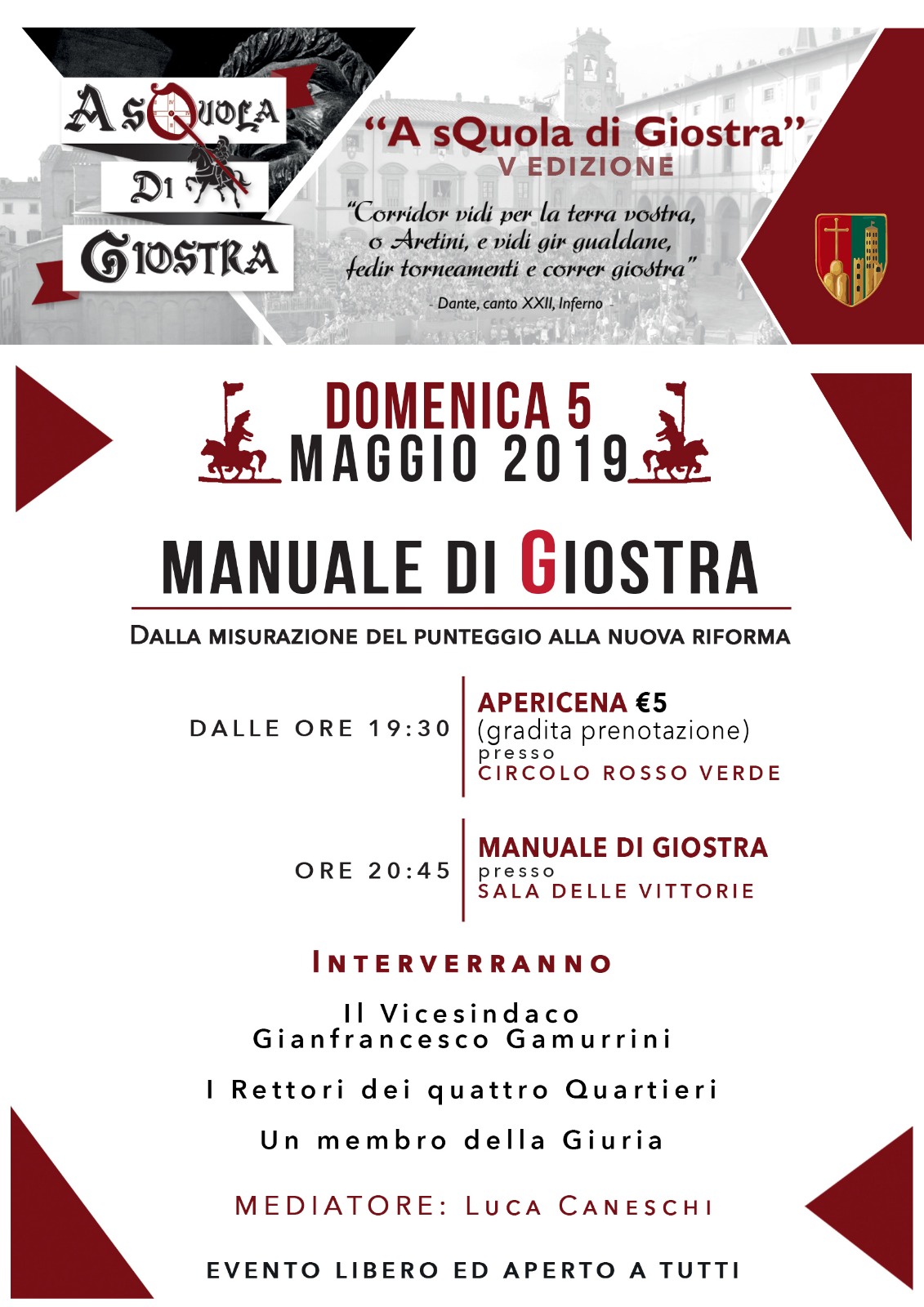 Domenica secondo appuntamento con “A sQuola di Giostra”