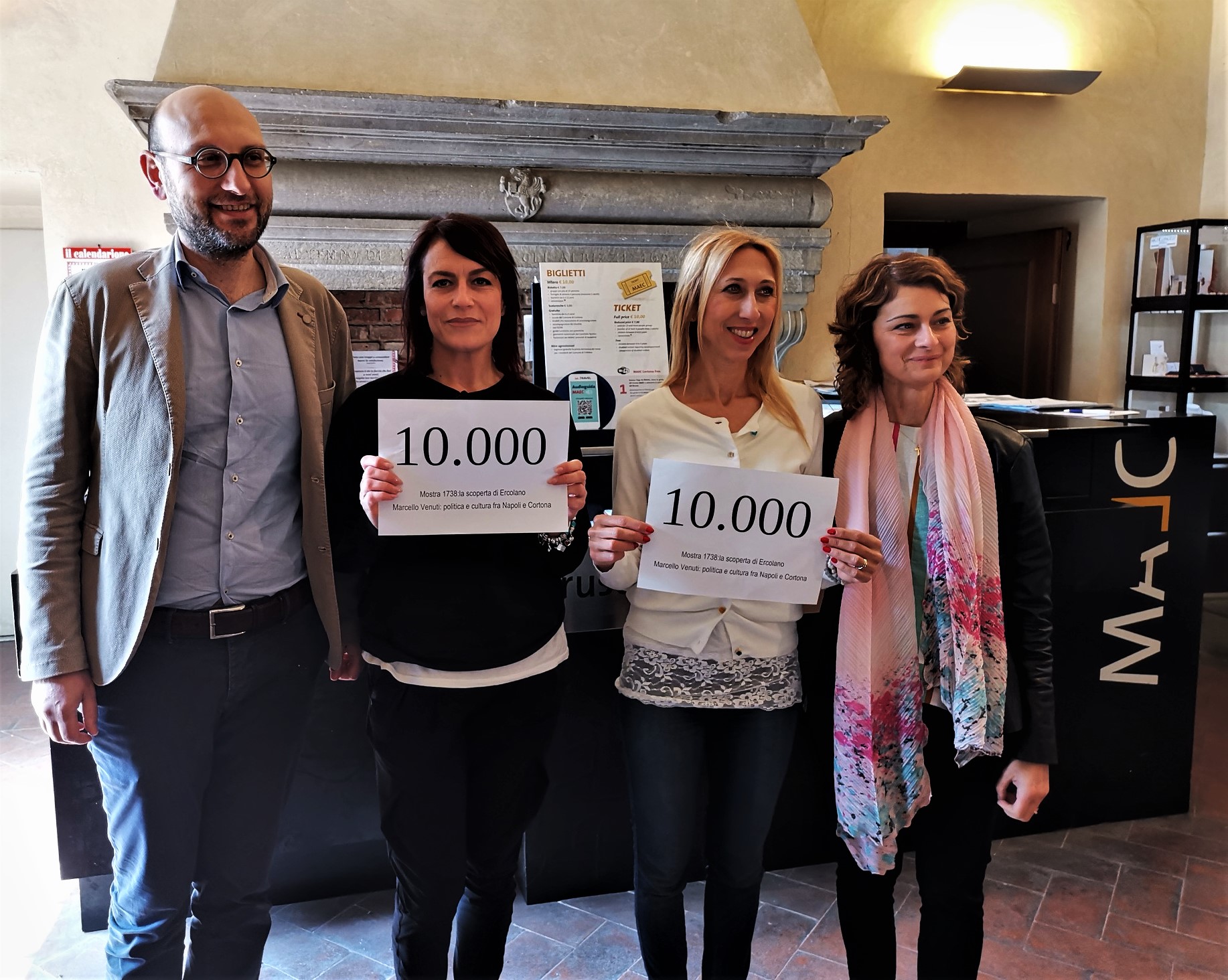 La mostra “1738 La Scoperta di Ercolano. Marcello Venuti: politica e cultura fra Napoli e Cortona” supera i 10.000 visitatori