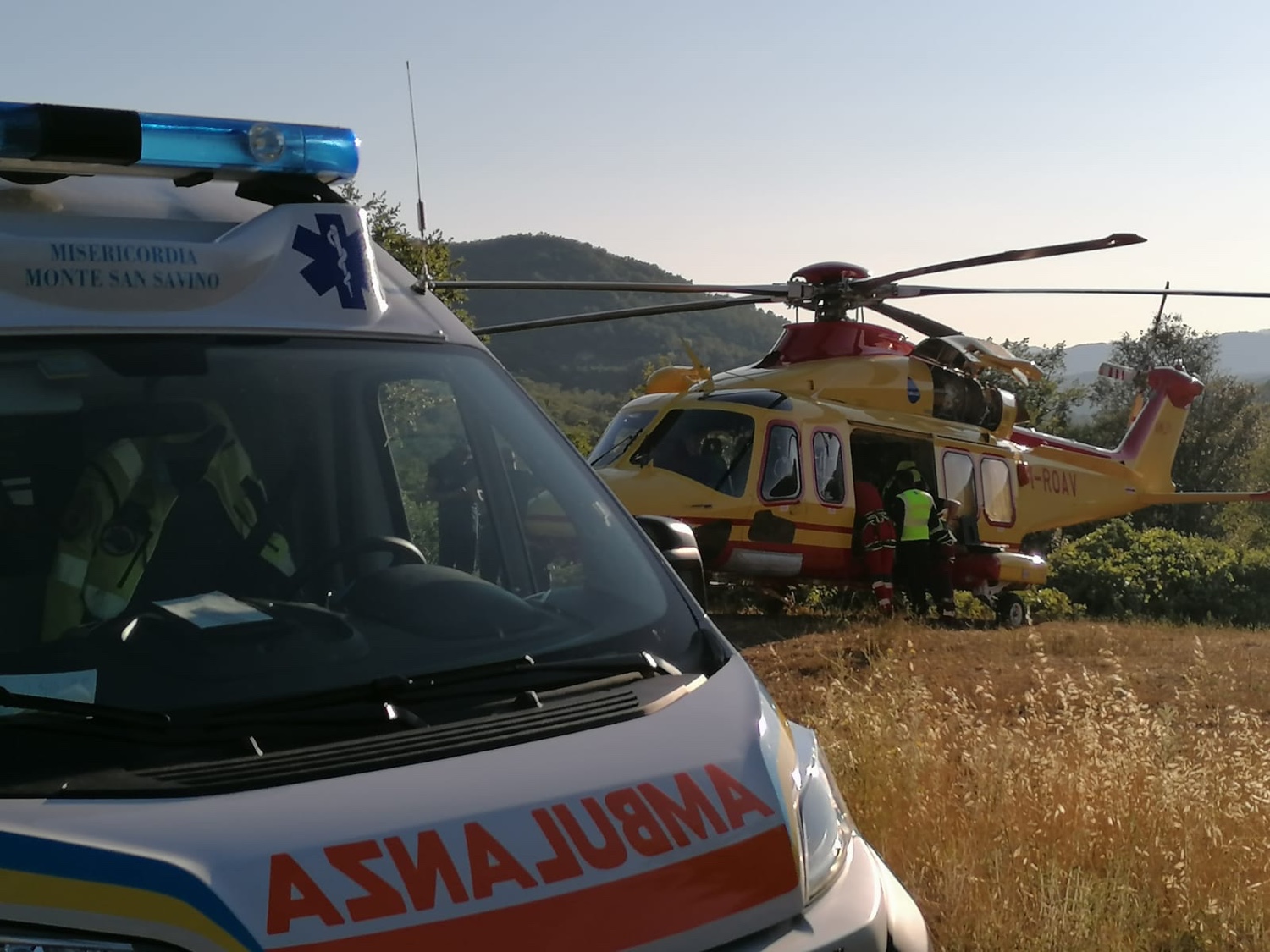 pegaso soccorso a vittima caduta di bicicletta