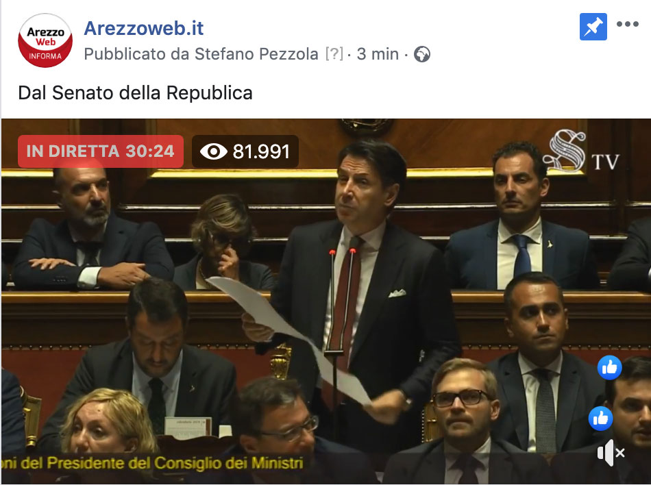 In diretta dal Senato della Republica sulla nostra pagina Facebook