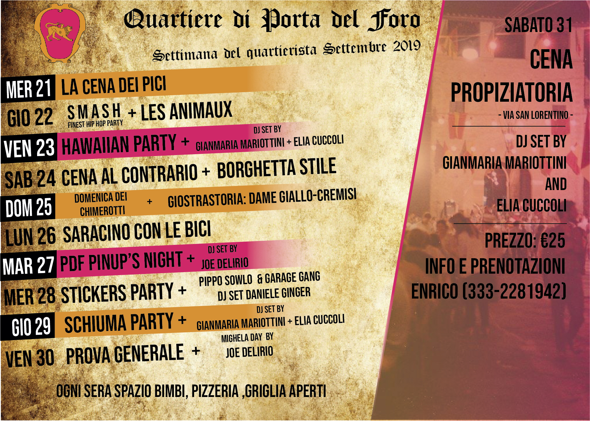 La “Settimana del Quartierista” di Porta del Foro