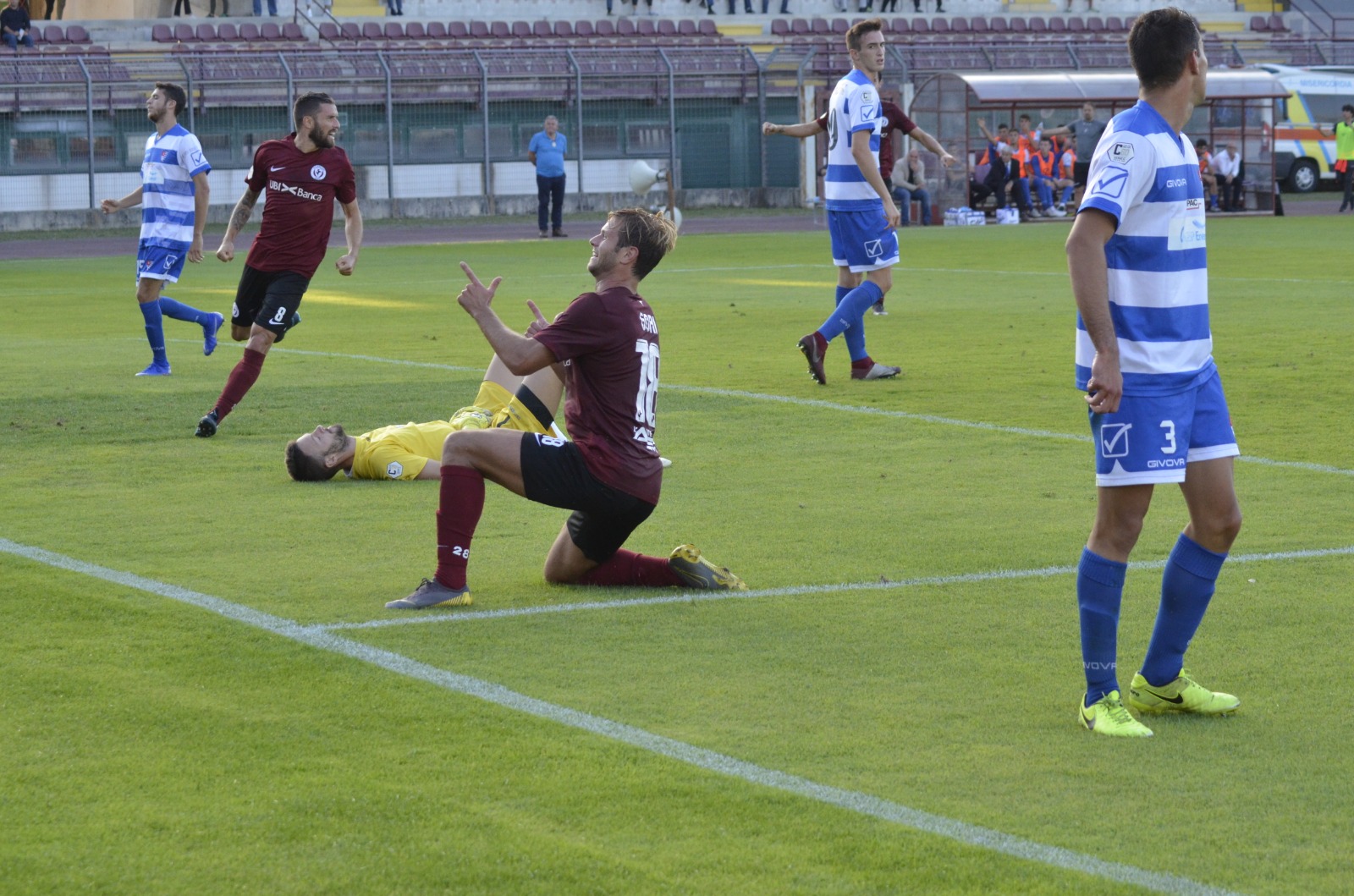 Vittoria dell’Arezzo (3-1) con il sigillo della coppia Gori – Cutolo