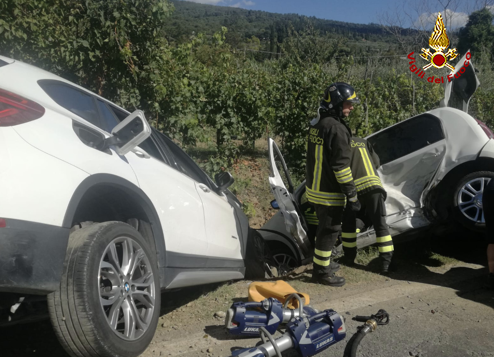 Incidente a Policiano, tre feriti