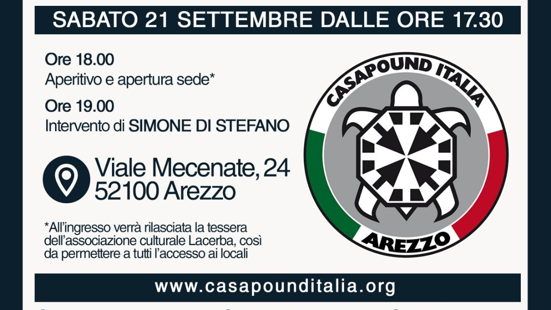 Arezzo, CasaPound inaugura nuova sede con Simone Di Stefano
