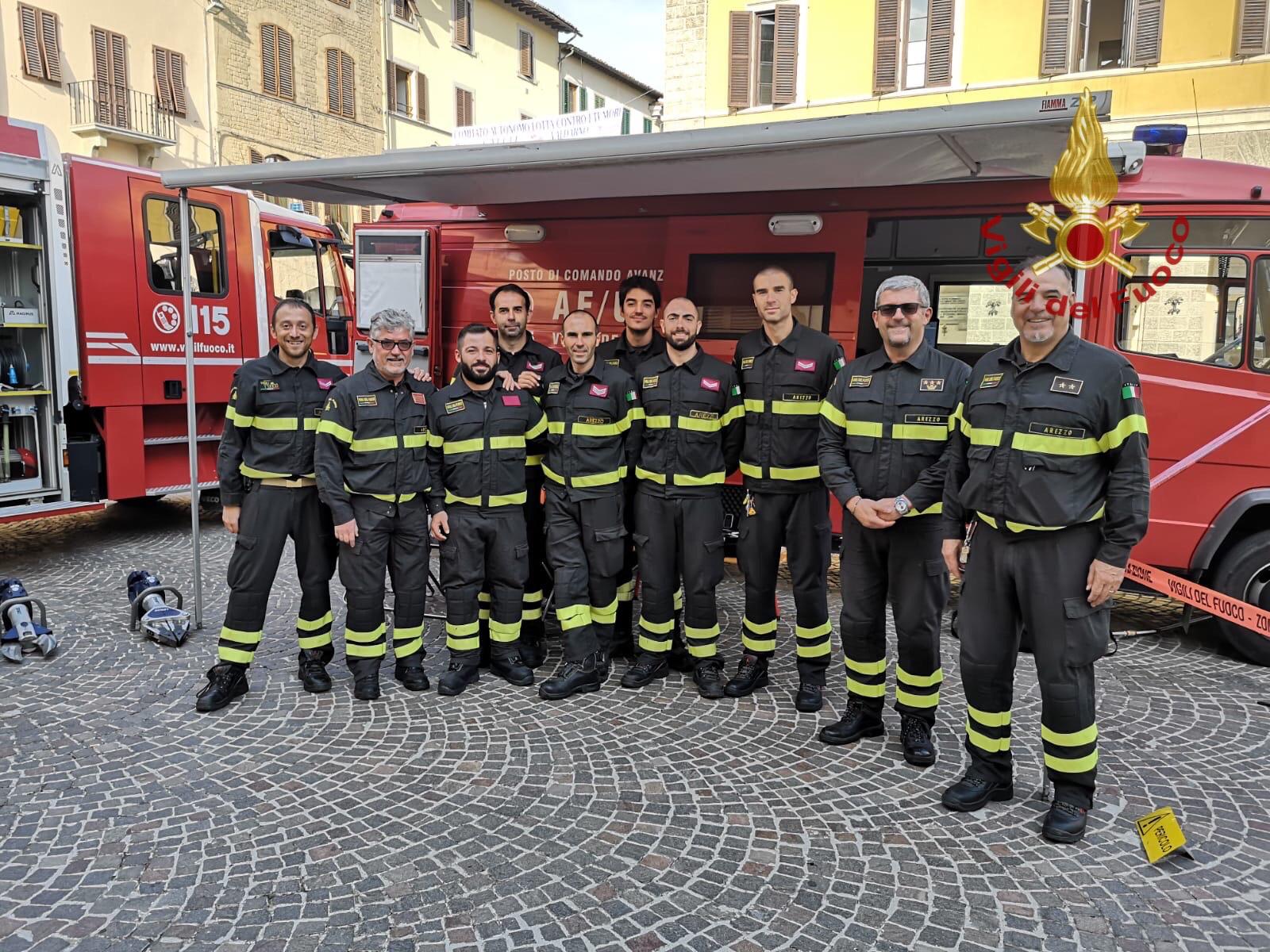 I vigili del fuoco alla “Giornata di protezione civile con le scuole” a Montevarchi