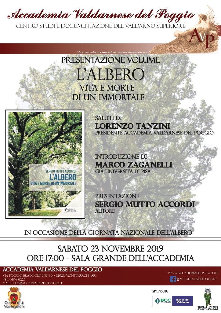 Sabato 23 presentazione del libro “L’Albero, Vita e morte di un immortale”