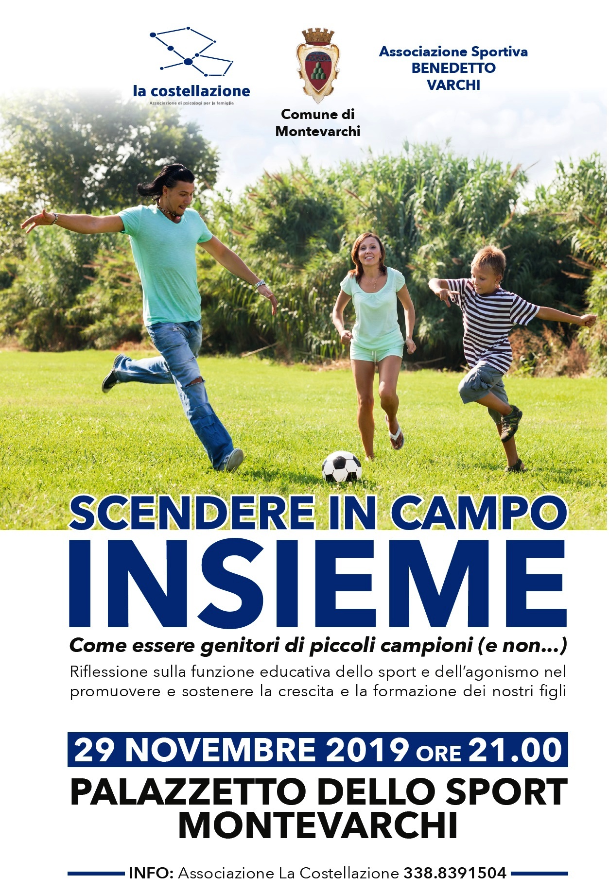 Una serata dedicata a riflettere come essere genitori di piccoli campioni