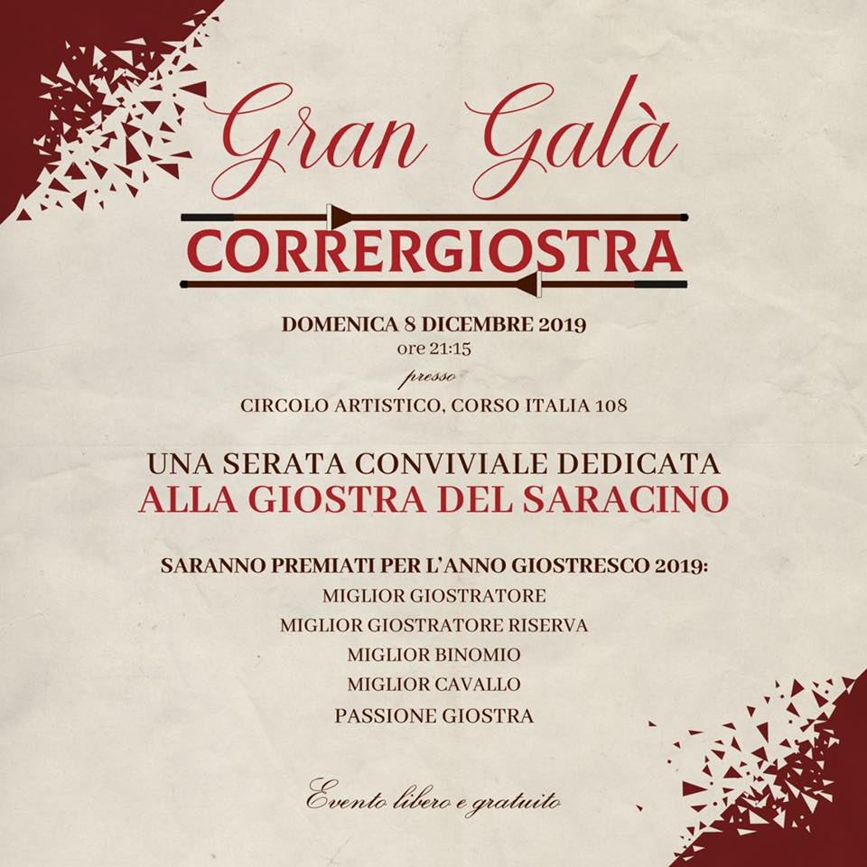Gran Galà Corrergiostra: gli “oscar” per i protagonisti del Saracino
