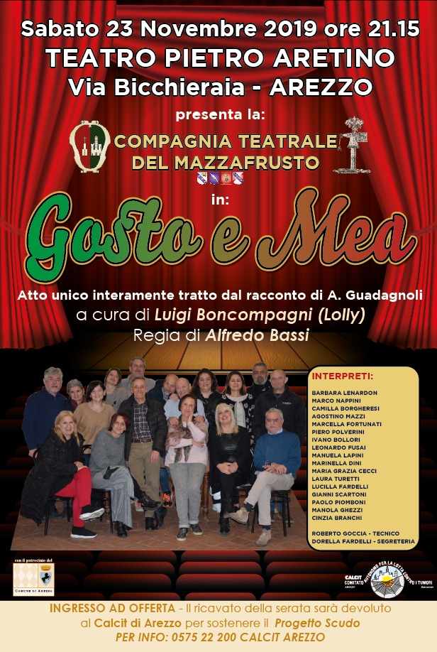 Gosto e Mea, al Bicchieraia spettacolo pro Calcit