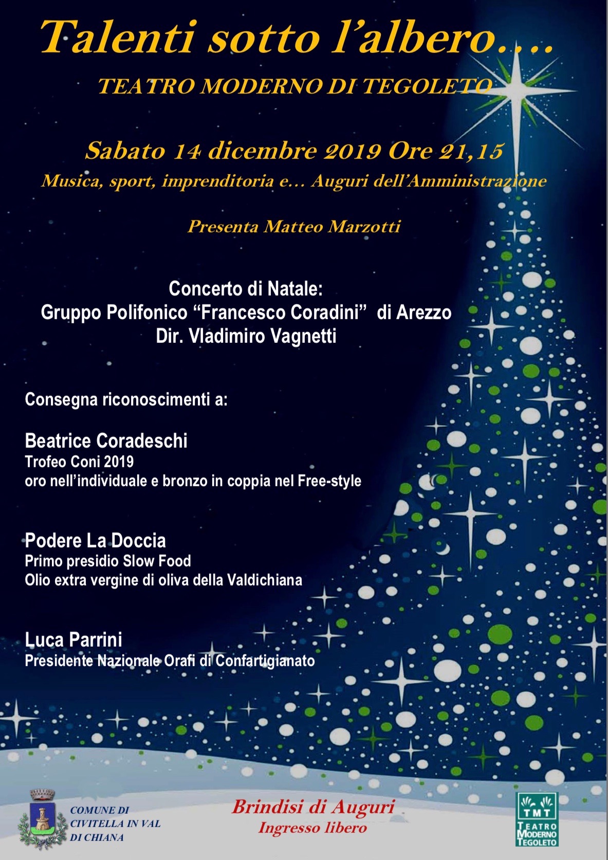 Comune di Civitella: “Talenti sotto l’albero”