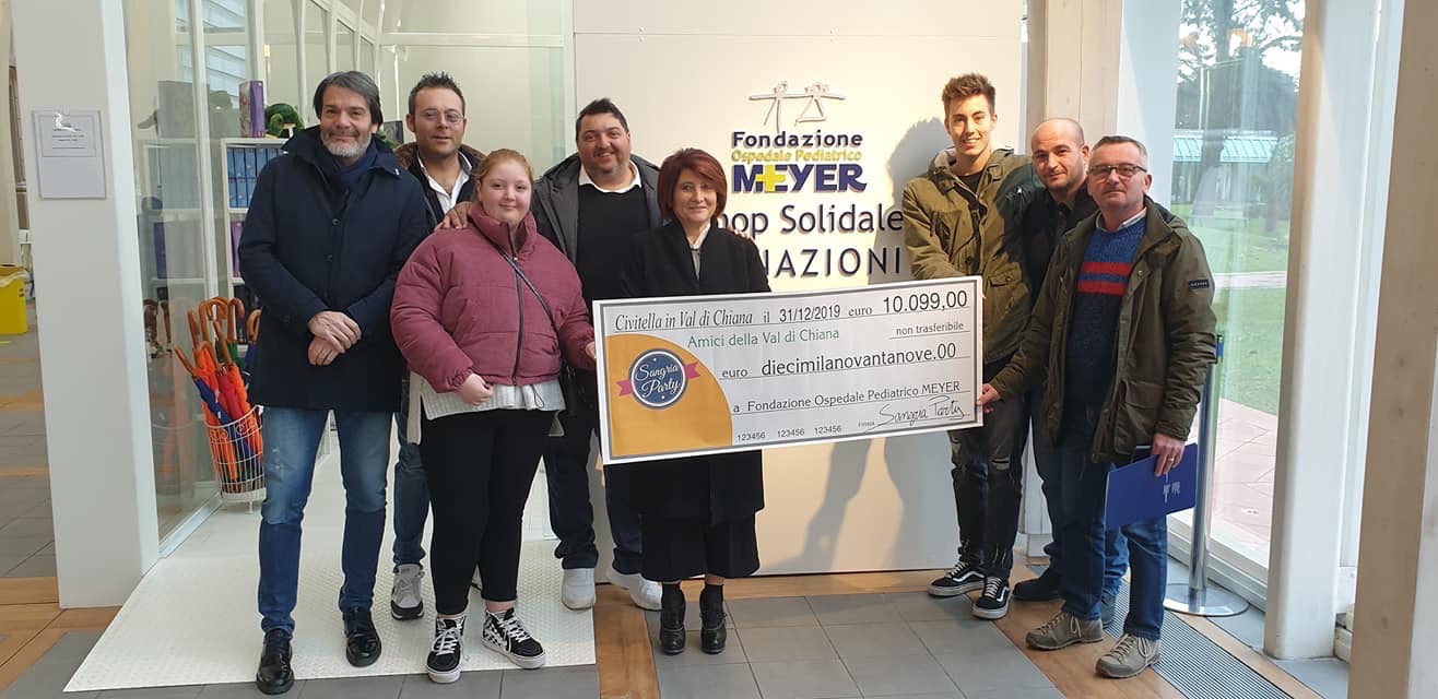 Comune di Civitella: Delegazione in visita all’ospedale pediatrico Meyer, donati oltre diecimila euro