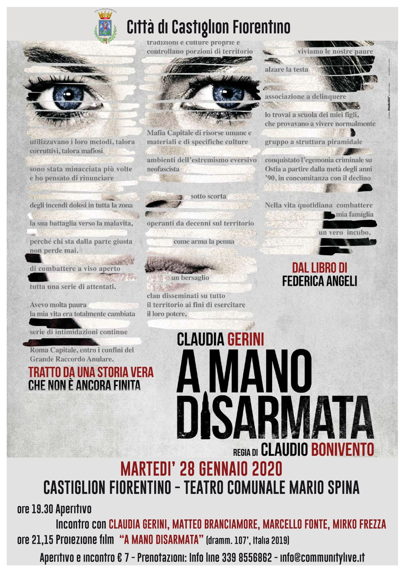 Claudia Gerini incontra il pubblico a Castiglion F.no, set del suo nuovo film