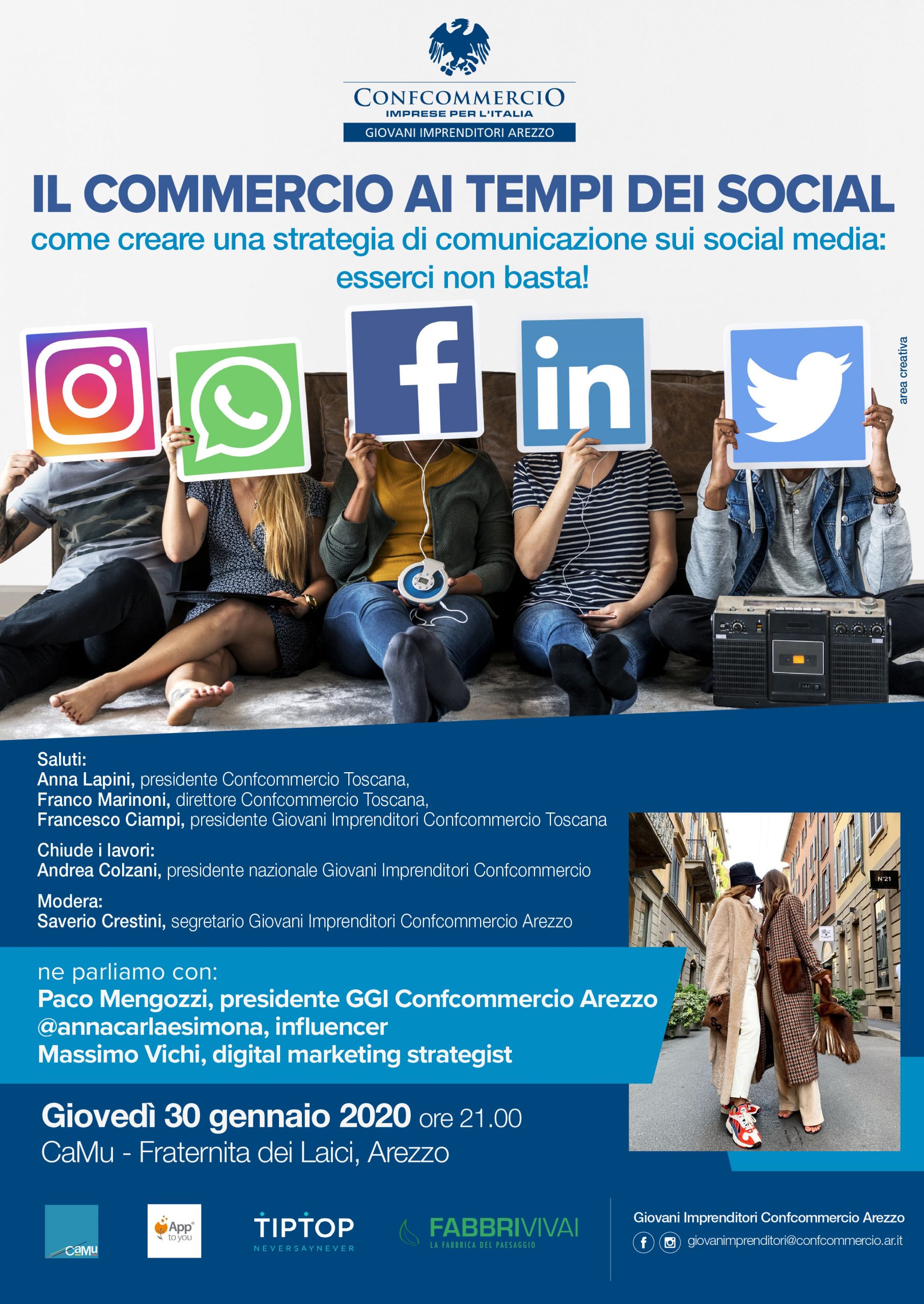 @annacarlaesimona, le influencer ad Arezzo per l’evento “Il commercio ai tempi dei social”