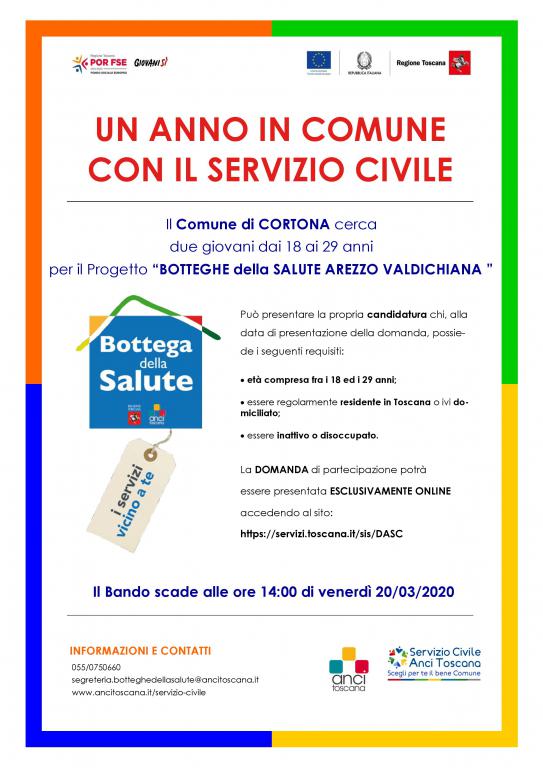Cortona: Botteghe della salute, nuovo bando per il servizio civile