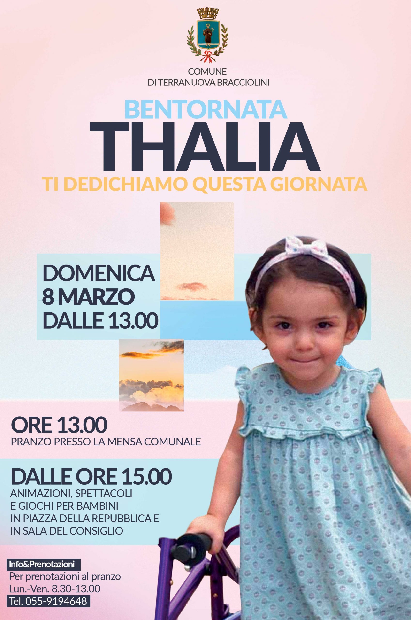 L’8 marzo Terranuova riabbraccerà la piccola Thalia