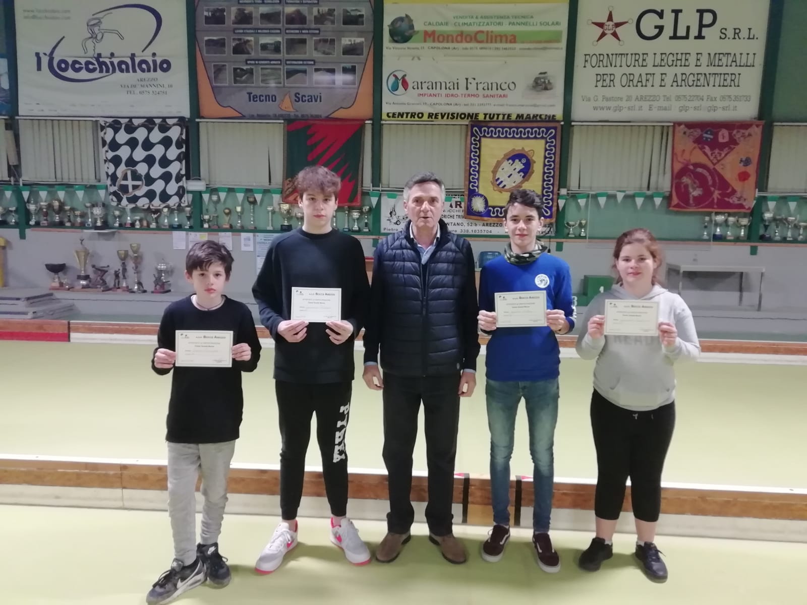 Conclusi i corsi di avviamento di Bocce Arezzo per i nuovi 4 juniores, 4 donne e 6 uomini