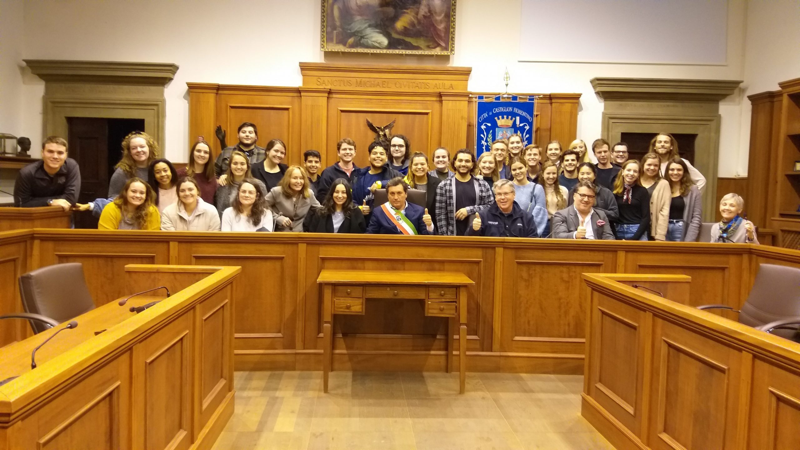 Il sindaco Mario Agnelli incontra gli studenti americani al college Santa Chiara Study Centre