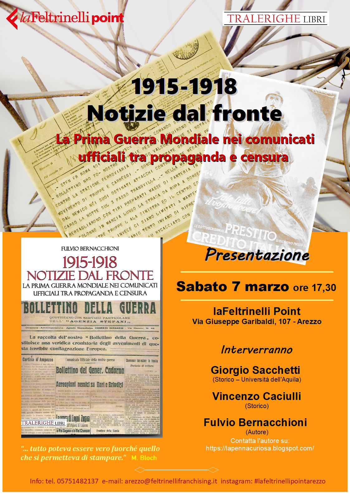 Alla Feltrinelli presentazione del volume  “1915-1918 Notizie dal fronte”