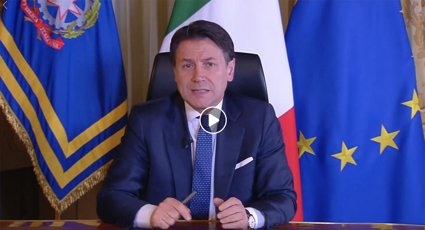 L’annuncio del premier Conte: “In Italia chiusi tutti i negozi, ristoranti e bar. Tranne alimentari e farmacie”. Aperti tabaccai e edicole. “Servizi pubblici e trasporti garantiti”