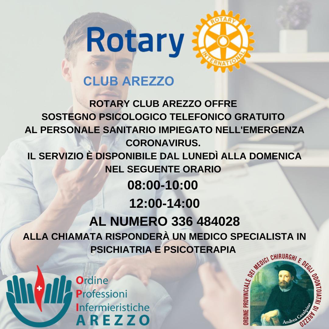 Emergenza Coronavirus, dal Rotary Club Arezzo un “telefono amico” per il personale sanitario