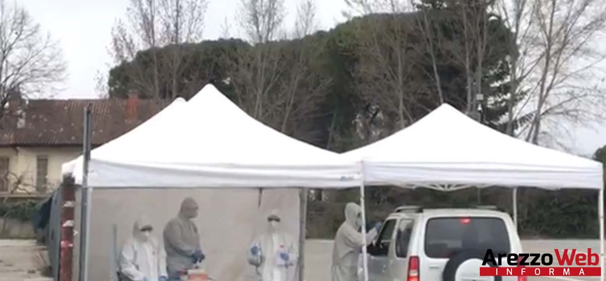 Coronavirus, 60 aretini sottoposti al tampone nel parcheggio dello stadio