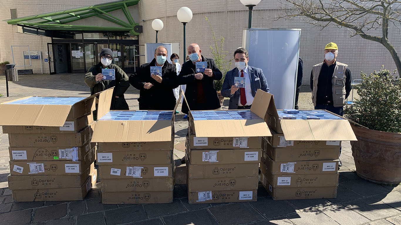 Calcit e Opi. Già donate 28mila mascherine al San Donato. Stamani altre 50mila