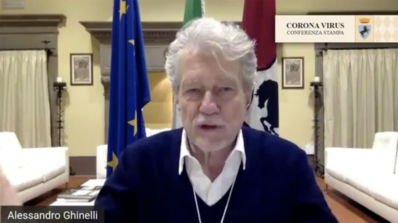 Ghinelli: “nessun nuovo caso e tre guarigioni”. Ospite il sindaco di Castiglion Fibocchi: “da noi zero positivi”