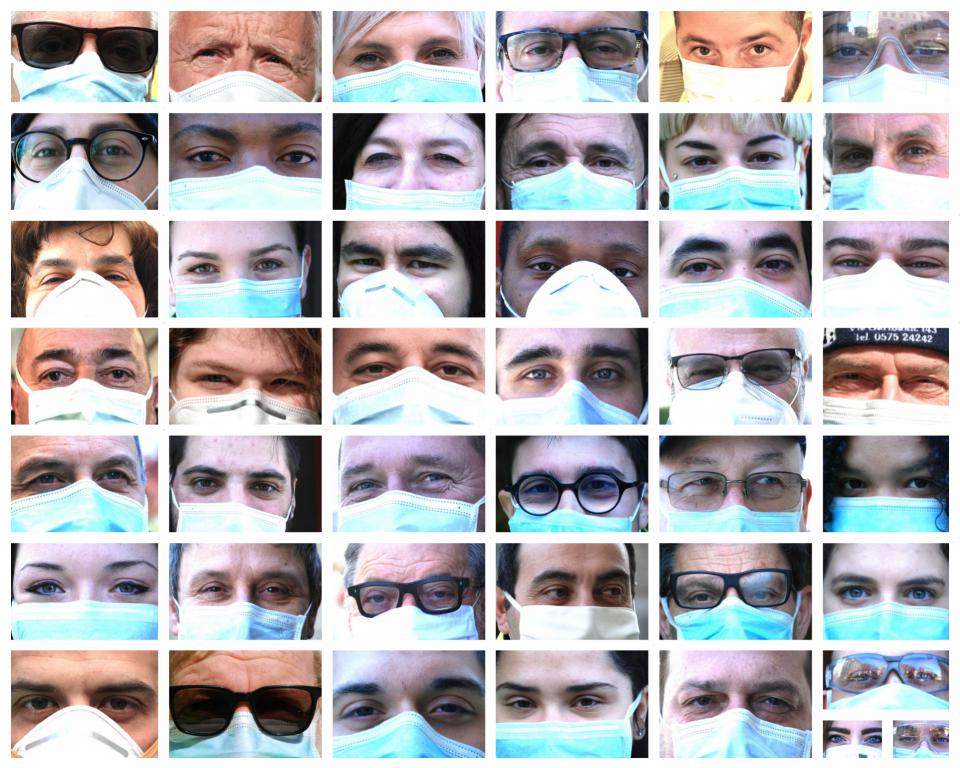 Facce da Misericordia, Quarantaquattro primi piani “mascherinati”