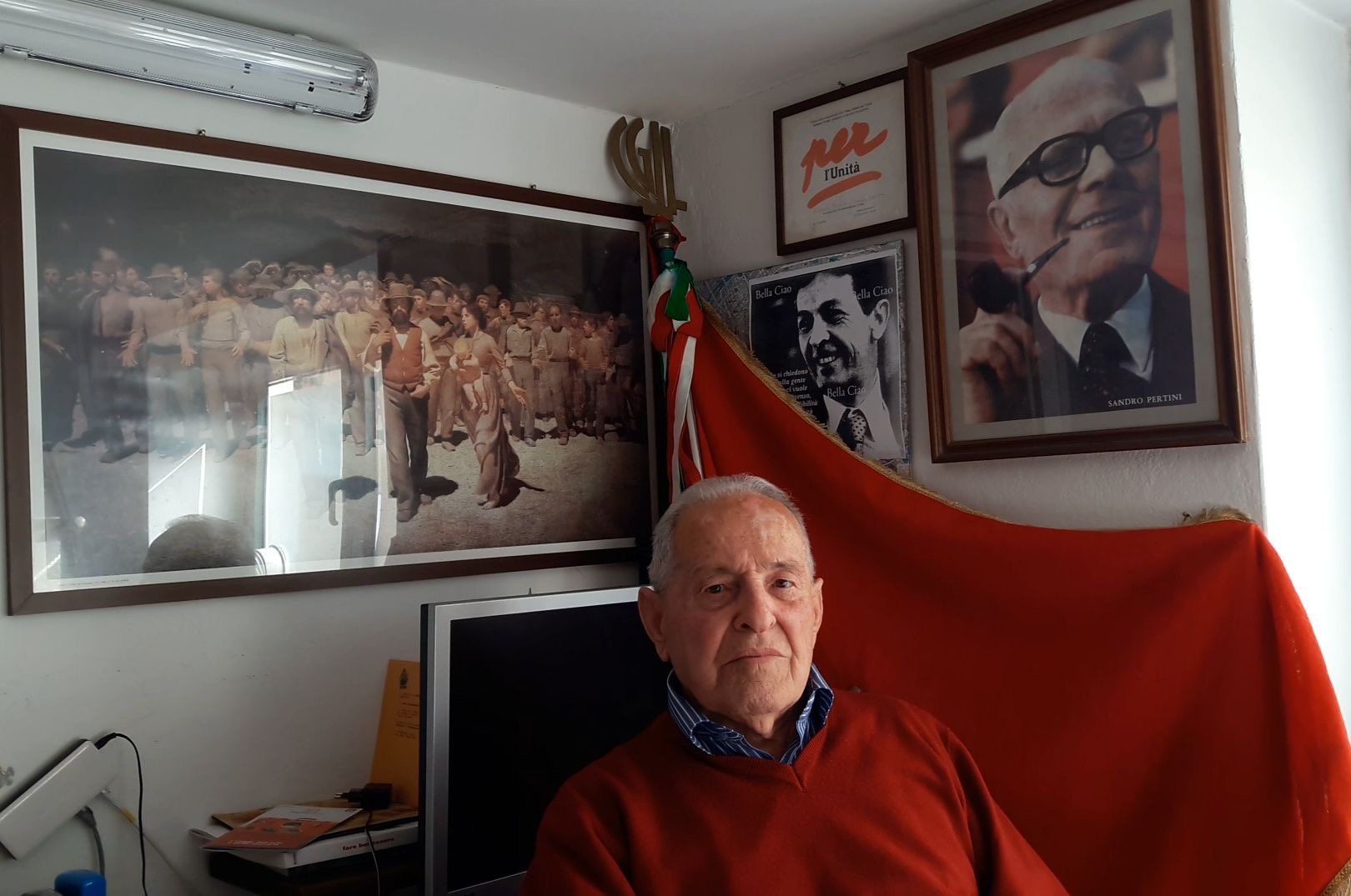 L’addio della Cgil a Omero Bronzi, simbolo del sindacato in Valdarno