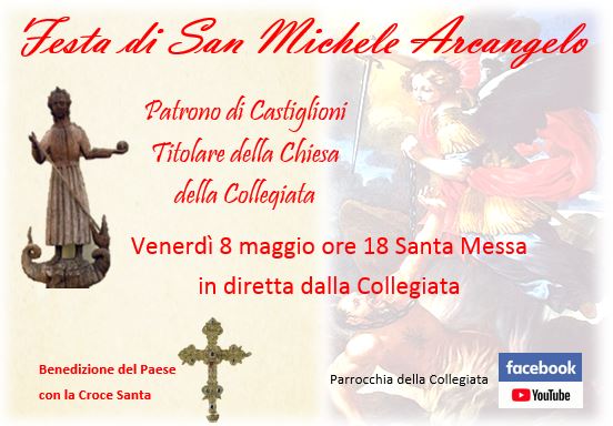 Castiglion Fiorentino celebra il patrono San Michele. Oggi ore 18.00 Santa Messa a porte chiuse in Collegiata.