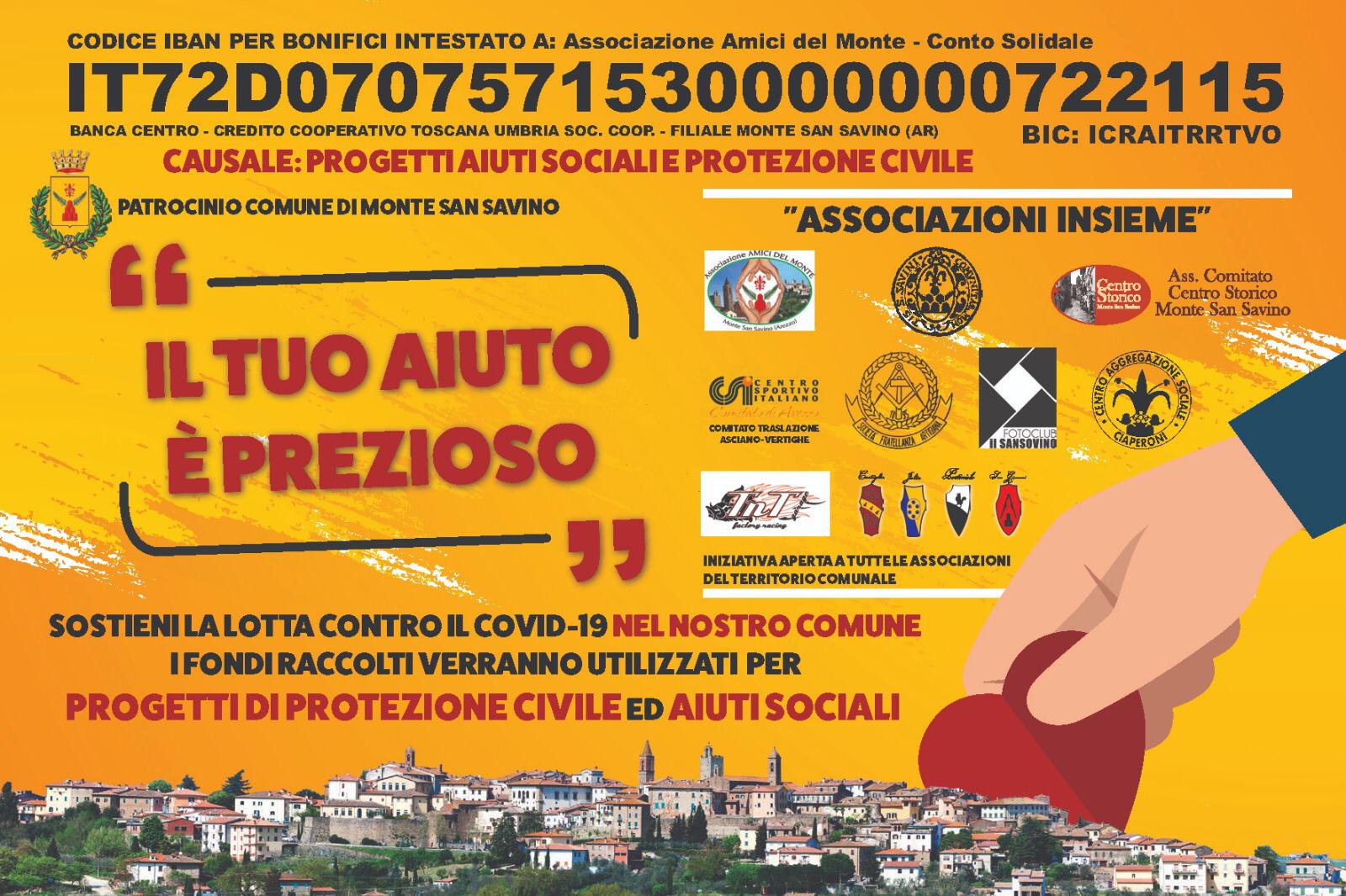 Monte San Savino: gioco di squadra fra Comune e associazioni per superare l’emergenza Covid