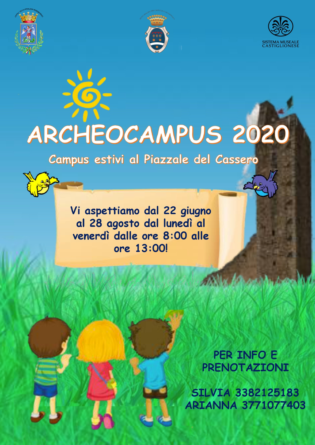 Castiglion Fiorentino, riparte Archeocampus 2020: campus estivi al piazzale del Cassero