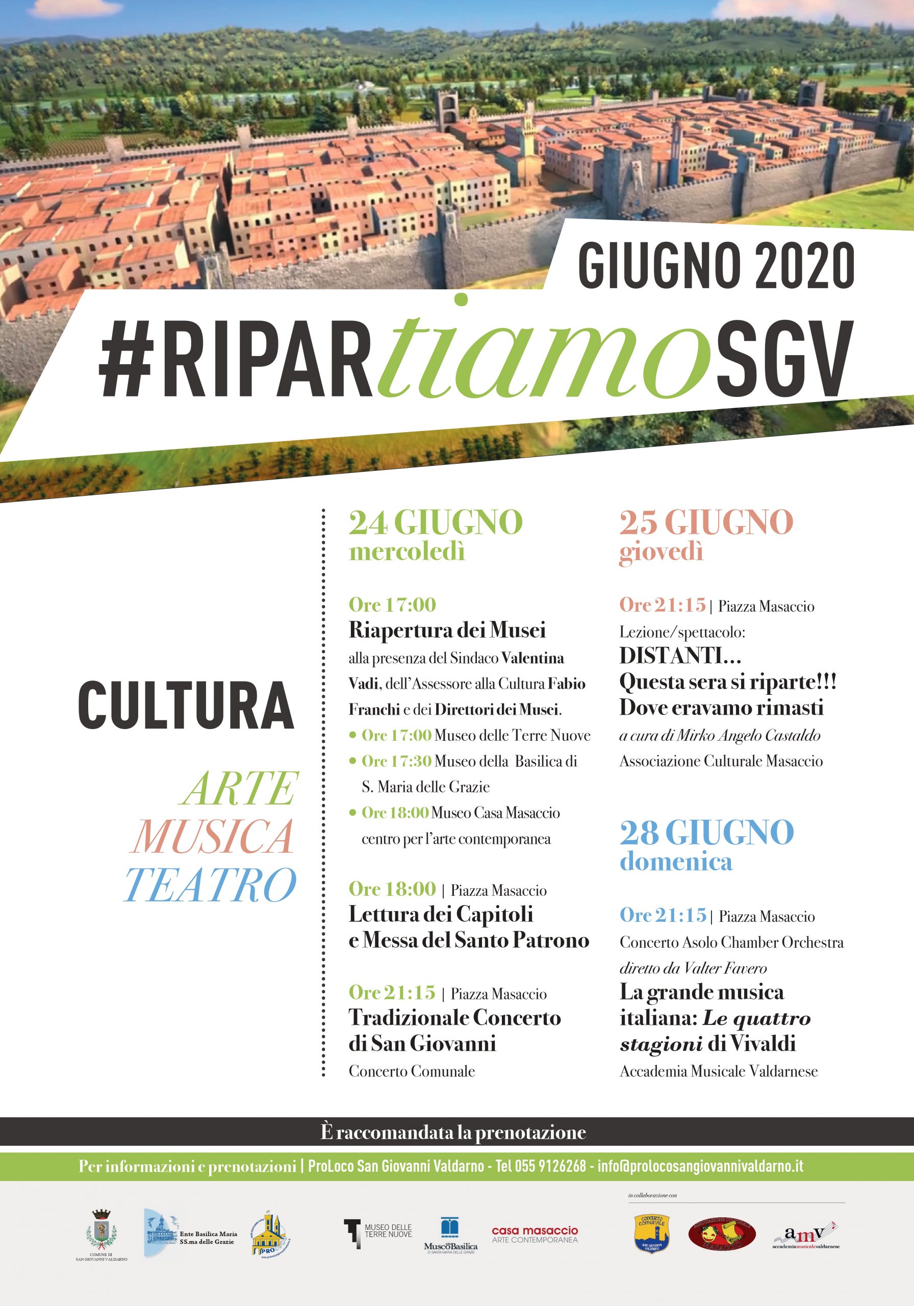 #riparTIAMO SGV: le iniziative culturali di inizio estate a San Giovanni Valdarno, tra arte, musica e teatro