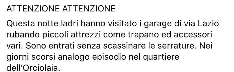 Razzie dei ladri nei garage, la denuncia social