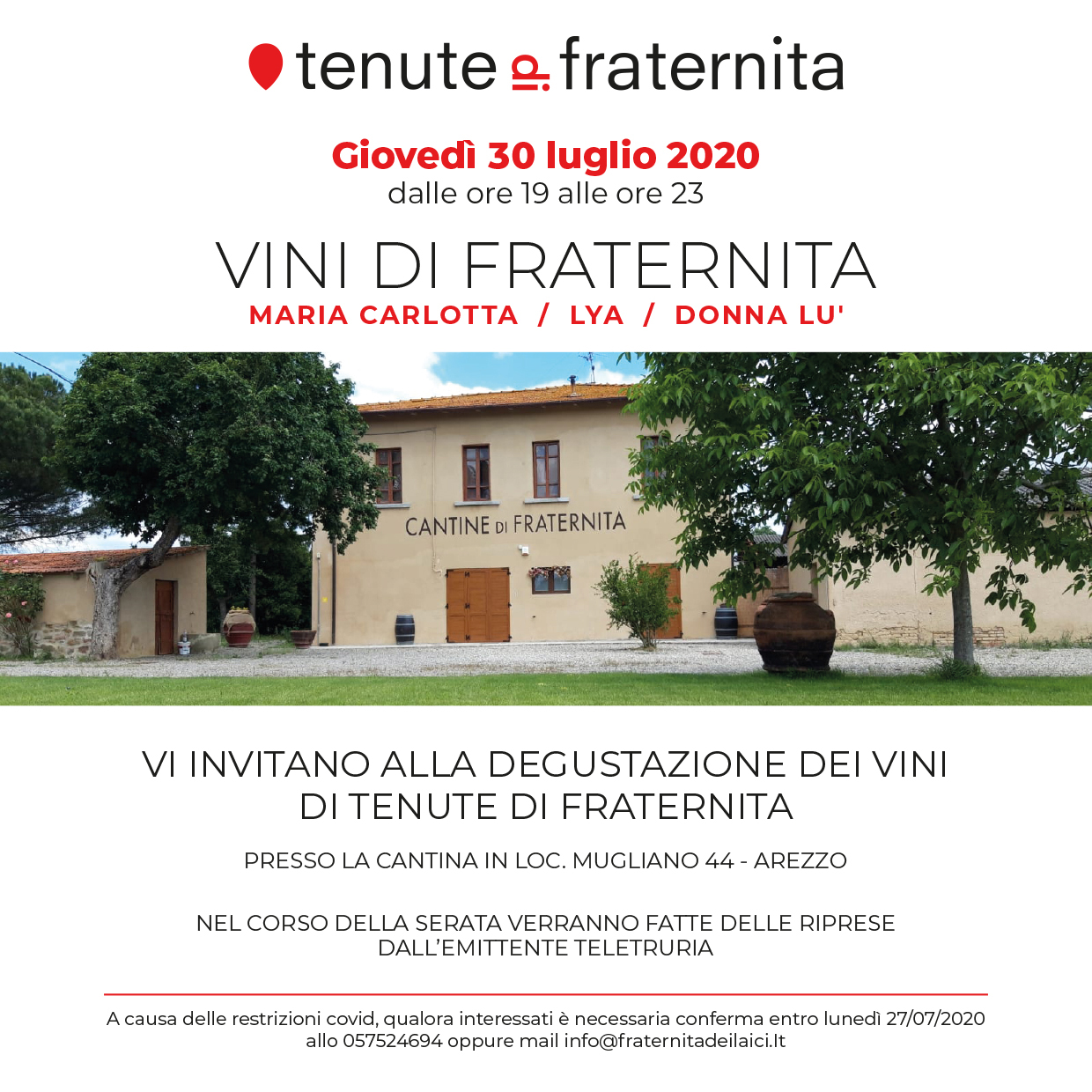 Degustazione dei Vini di Tenute di Fraternita