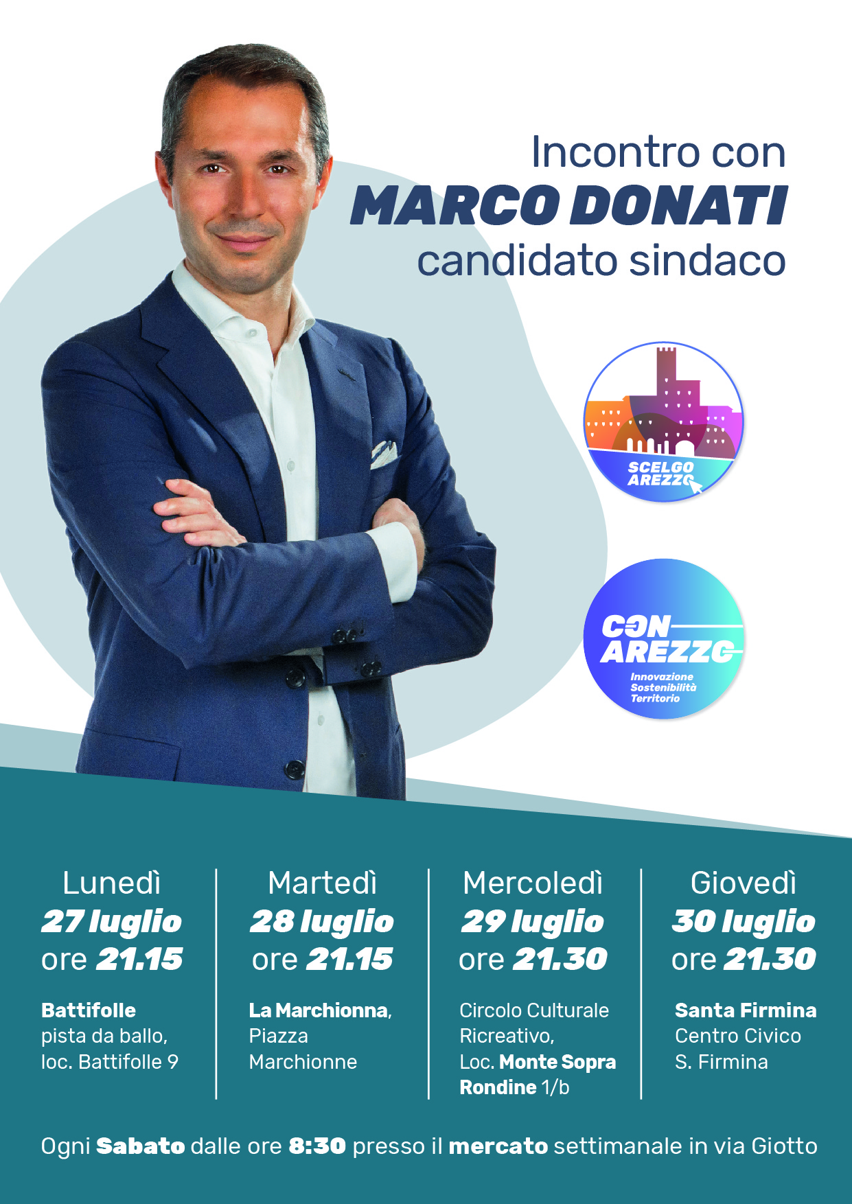 Il candidato sindaco Marco Donati incontra i cittadini sul territorio