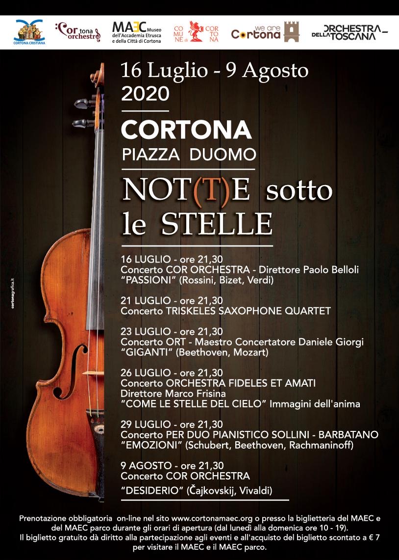 Cortona, dal 16 luglio parte la rassegna “Not(t)e sotto le Stelle”