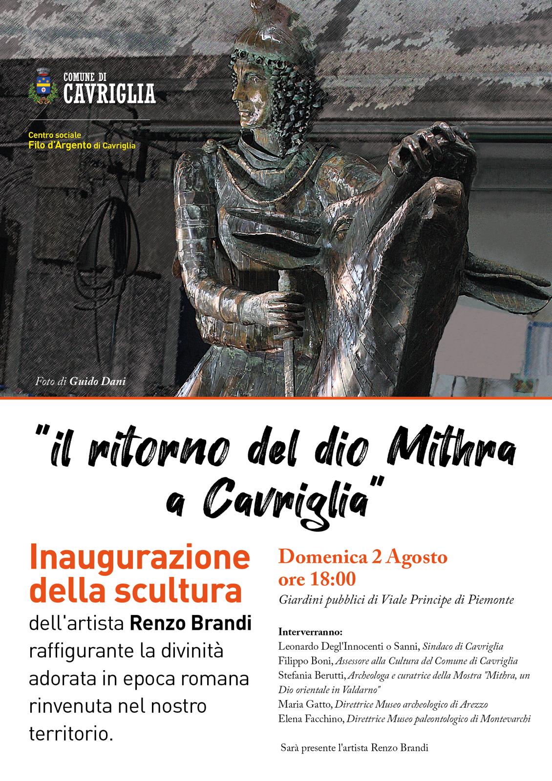 Una statua per Mithra: l’opera di Renzo Brandi arriva a Cavriglia per “Le notti dell’Archeologia”