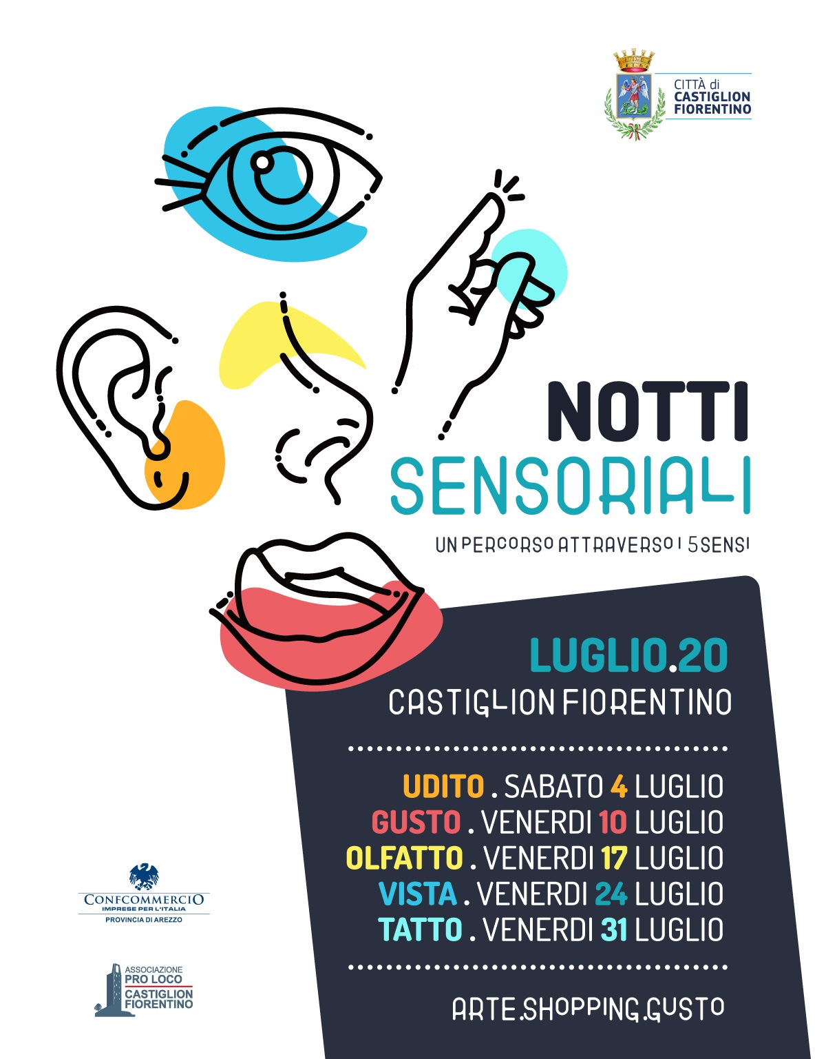 “Notti Sensoriali” a Castiglion Fiorentino, un percorso attraverso i sensi. 5 sere dedicate ai sensi.