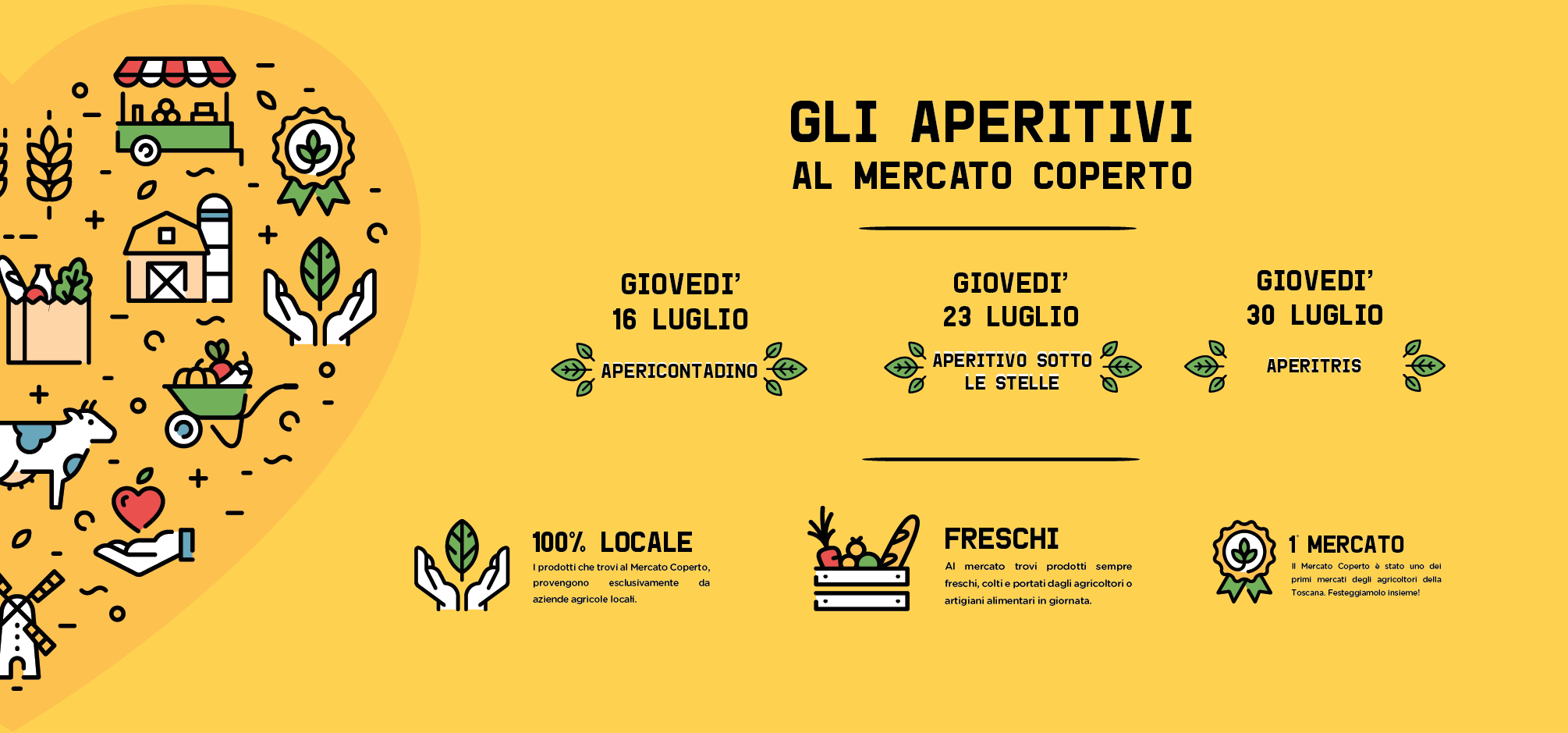 Montevarchi, aperitivi al Mercato Coperto degli Agricoltori Locali – ripartiamo dal nostro territorio